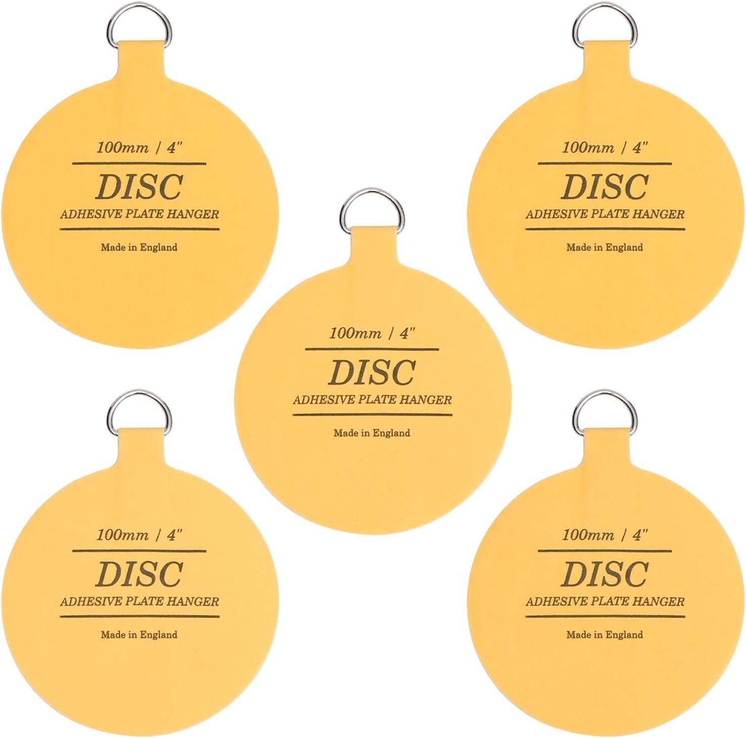 Disc Plate Hangar for Walls - Self Adhesive Plate Holder 5 Pack (4""/100mm)