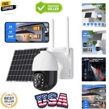 Solar Security Cameras Wireless Outdoor - PTZ 360 Solar WiFi Camera with PIR...