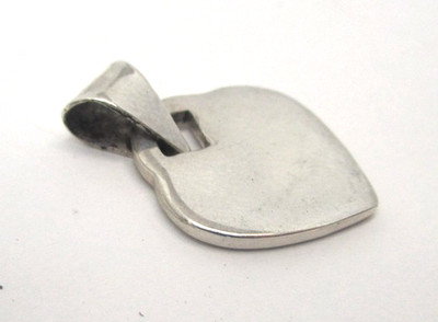 Vintage Sterling Silver Heart Shaped Pendant Charm No Monogram