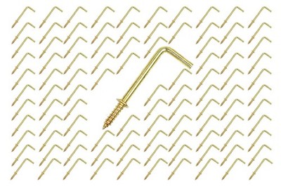 FGen 100pcs L Type Photo Frame with Copper Plated Right Angle Hook - Fixed Cu...