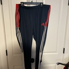 NWT ADIDAS Tiro Track pant, standard length, blue with white  red, size 2X