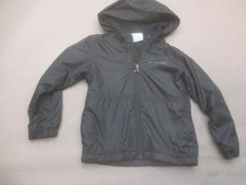 Columbia Size 3T Kids Black Hooded Pockets Windproof Full Zip Outdoor Jacket 753