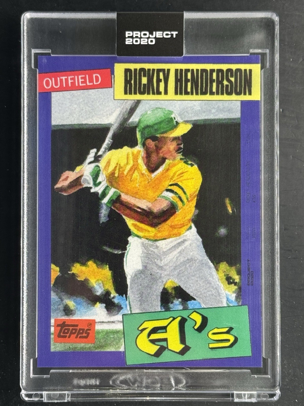 Rickey Henderson Topps Project 2020 Card #123 by Jacob Rochester Print Run: 4966