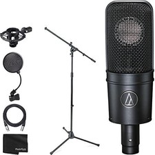 Audio-Technica AT4040 Cardioid Condenser Mic with Shock Mount  Mic Stand ...