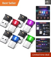 Smart USB LED Car Lights - Rechargeable Dimmable 2-Piece Set with Remote Control