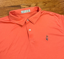 Peter Millar Featherweight Golf Polo Shirt Mens 2XL Orange Golf Club Logo