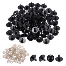 22mm Safety Eyes, 130 Set Plastic Craft Eyes with Washers, Black