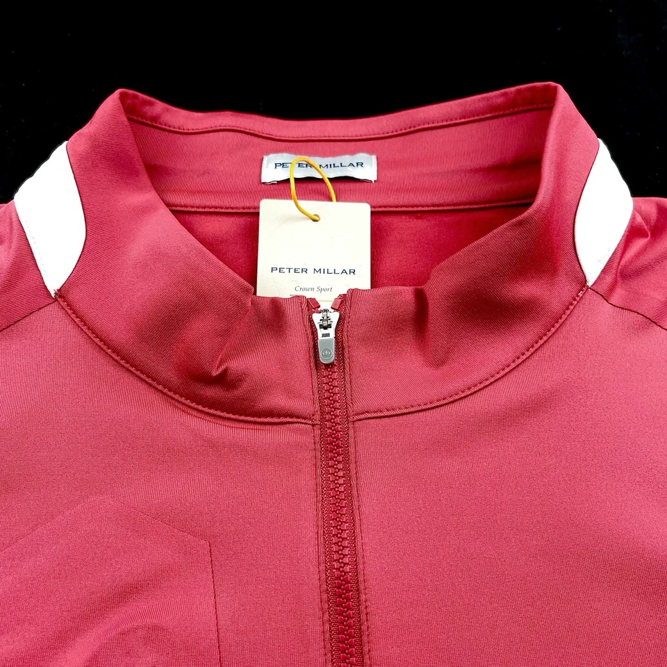 Peter Millar Crown Sport Performance Quarter Zip Sweater Cape Red 2XL $145 - Image 2 of 4
