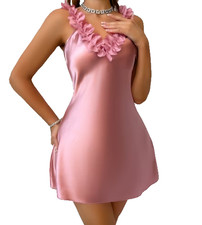 Plus Size 2XL V  Neck Spaghetti Strap Satin Nightgown Women  s Lingerie