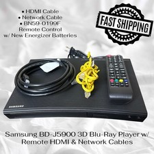 Samsung BD-J5900 3D Blu-Ray Player w/ Remote HDMI  Network Cables FAST SHIPPING