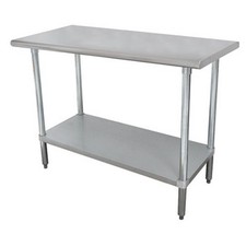 108 in x 24 in Stainless Steel Work Table w/ Stainless Steel