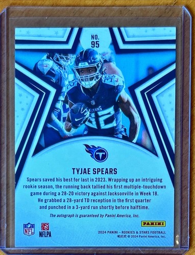 2024 Panini Rookies & Stars Longevity Signatures #169/299 Tyjae Spears #95 Auto - Picture 2 of 2
