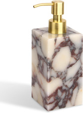 Natural Marble Soap Dispenser, Calacatta Viola, Rectangular Bottle