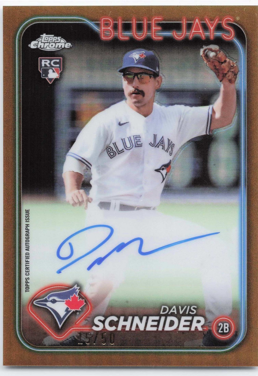 2024 Topps Chrome - Davis Schneider #RA-DSC Gold Refractor Auto /50 (AU, RC)