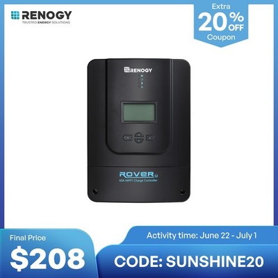 Renogy Rover 60A 12V/24V/36V/48V MPPT Solar Charge Controller LCD Regulator