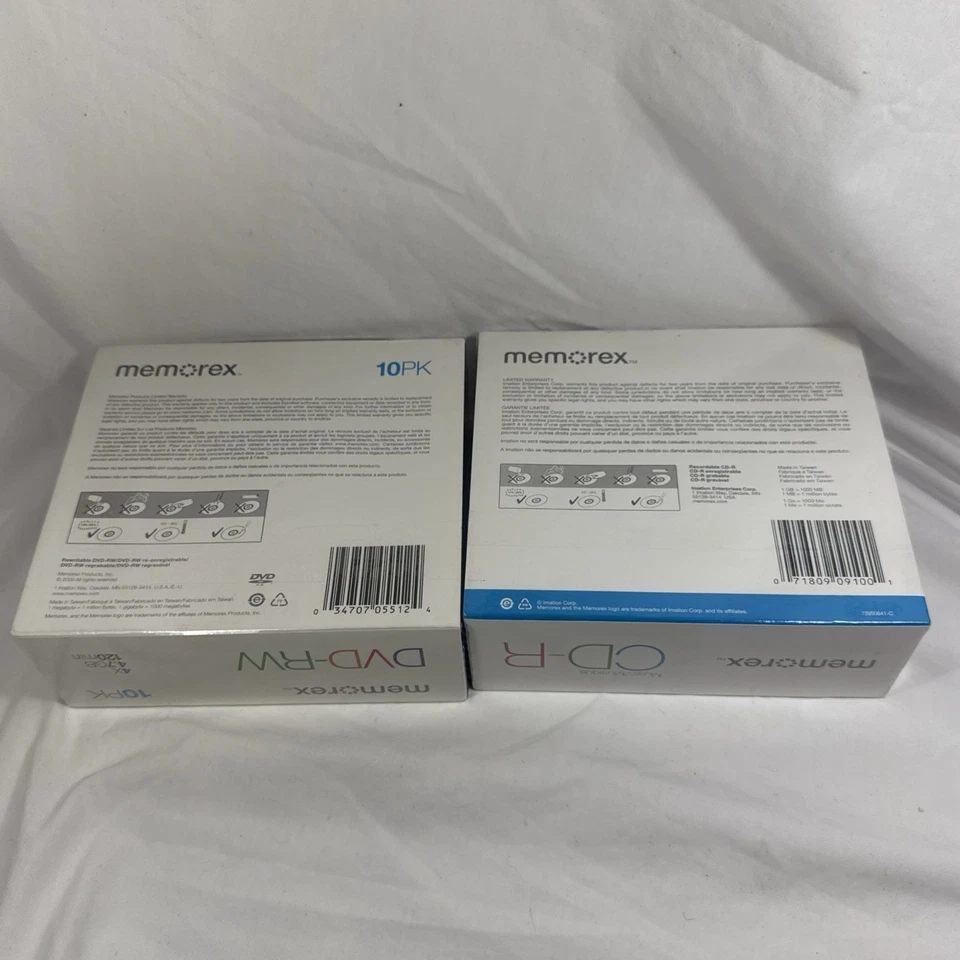 Memorex DVD-RW 4X 4.7GB 10pk + CD-R 40X 700MB 10pk Blank Media New Set - Image 4 of 4