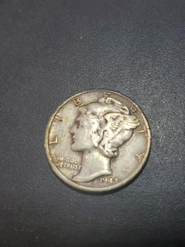 1942 10C Mercury Dime Vf 90 % Silver