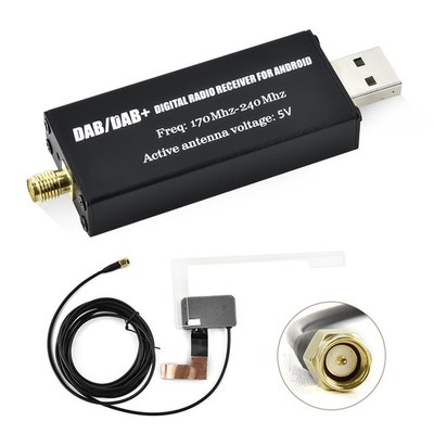 CAMECHO Auto DAB DAB+ Radio Empfänger, Antenne für Android, schwarz 