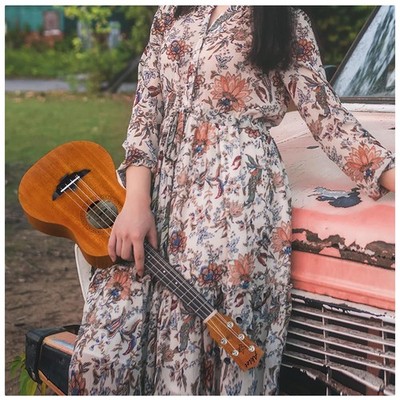 26 Inch 5-String Ukulele Solid Mahogany Acoustic