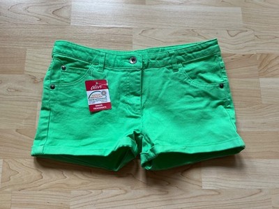  Neu Alive Jeans Shorts Hotpants Gr 164 XS grün kurze Hose verstellbarer Bund HM