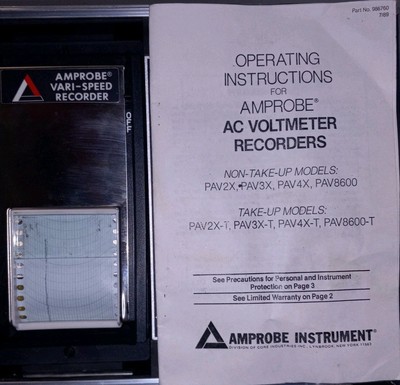 AMPROBE Model PAV-3X Vari-Speed AC Recorder Tested Working USED