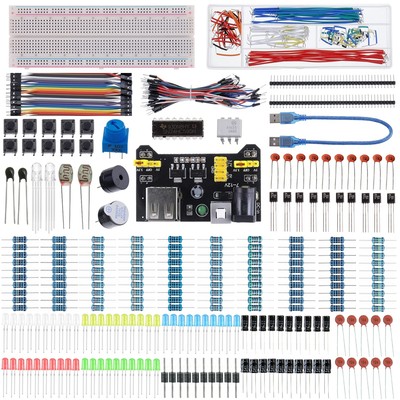37 Values 480 Pcs Electronics Component Fun Kit with Power Supply Module, Jum...