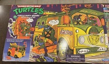 TMNT Turtle Party Wagon Mutant Attack Van 2021 Playmates Classic Reissue - New
