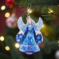 Jay Strongwater Night Angel Glass Ornament SKU: SDH20097-250