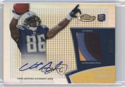 2011 Topps Finest Rookie Gold Refractor 8/25 Vincent Brown Patch Auto 0e1