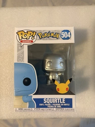 Funko Pop! Vinyl: Pokémon - Squirtle (Silver) (Metallic) #504 PROTECTOR INCLUDED