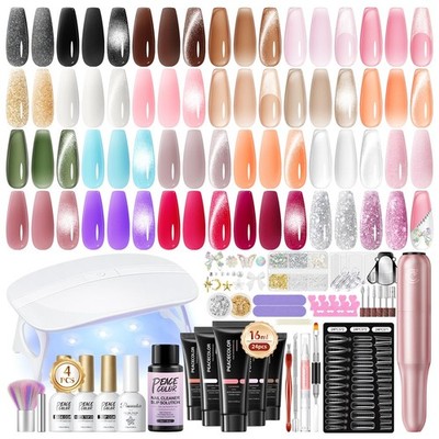 Kit Gel Uñas 52 Piezas Con Torno Lampara UV Y 24 Colores Pro