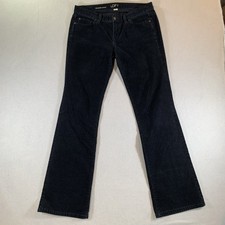 Ann Taylor Loft Corduroy Pants Women's 8 Black Modern Boot Cut Mid Rise