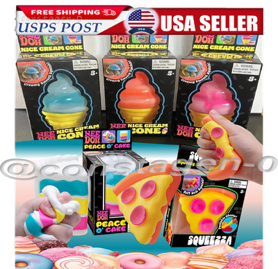 Nee Doh Peace O'Cake Sensory Squeeze Toy,NeeDoh Squeezza Pizza Stress Relief Toy