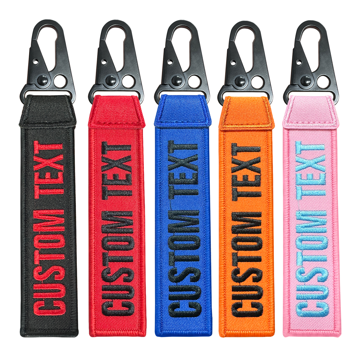 Customized Double Sided Keychains Keyrings Embroidered Bike Car - Main Image