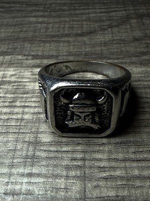 Men s Size 12 Steel Ring Thor & Hammer