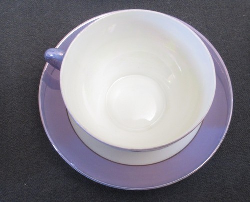 Vtg Japanese Hand Painted Purple/White Lusterware NORITAKE Tea Cup/Saucer #2 - Picture 3 of 8