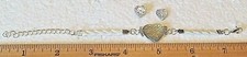 Children Heart White  White Band Bracelet  Earring Set U-Pick