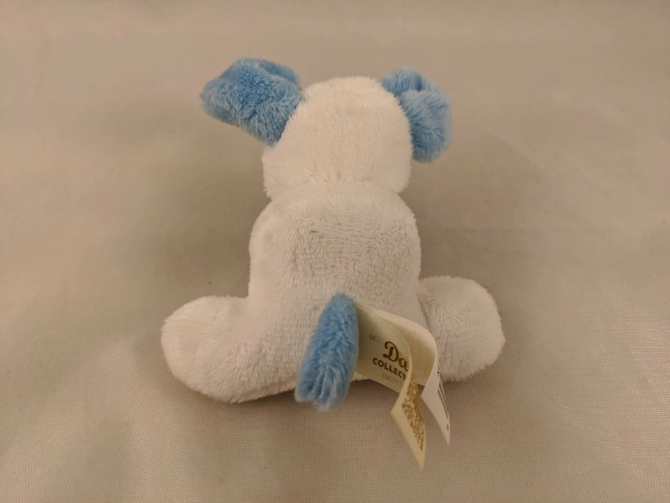 Dan Dee White Dog Blue Ears Plush 4 Inch Squeeze Pinch Stuffed Animal toy - Image 4 of 4