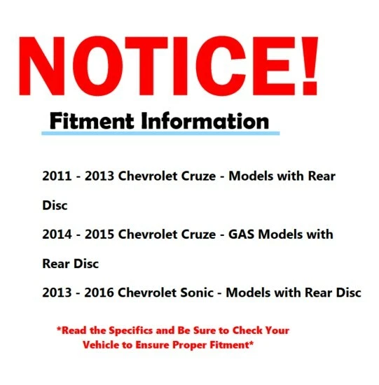 10pc Front Rear Drilled Rotors Ceramic Brake Pads for Chevy Cruze Limited Sonic - Image 2 of 4