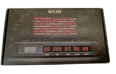 Butlers Countdown Timer für Events wie Geburtstag Hochzeit Urlaub schwarz