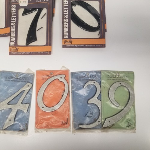 Vintage Plastic Black & Silver House Number Lot of 24, Crafts, Projects, NOS - Picture 5 of 5