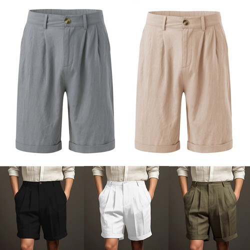 DOSLAVIDA Herren Caprihose Aus Leinen-Baumwolle – Lockere 3/4-Hose Mit Kordelzug Für Yoga & Strand (Größen XS-3XL)