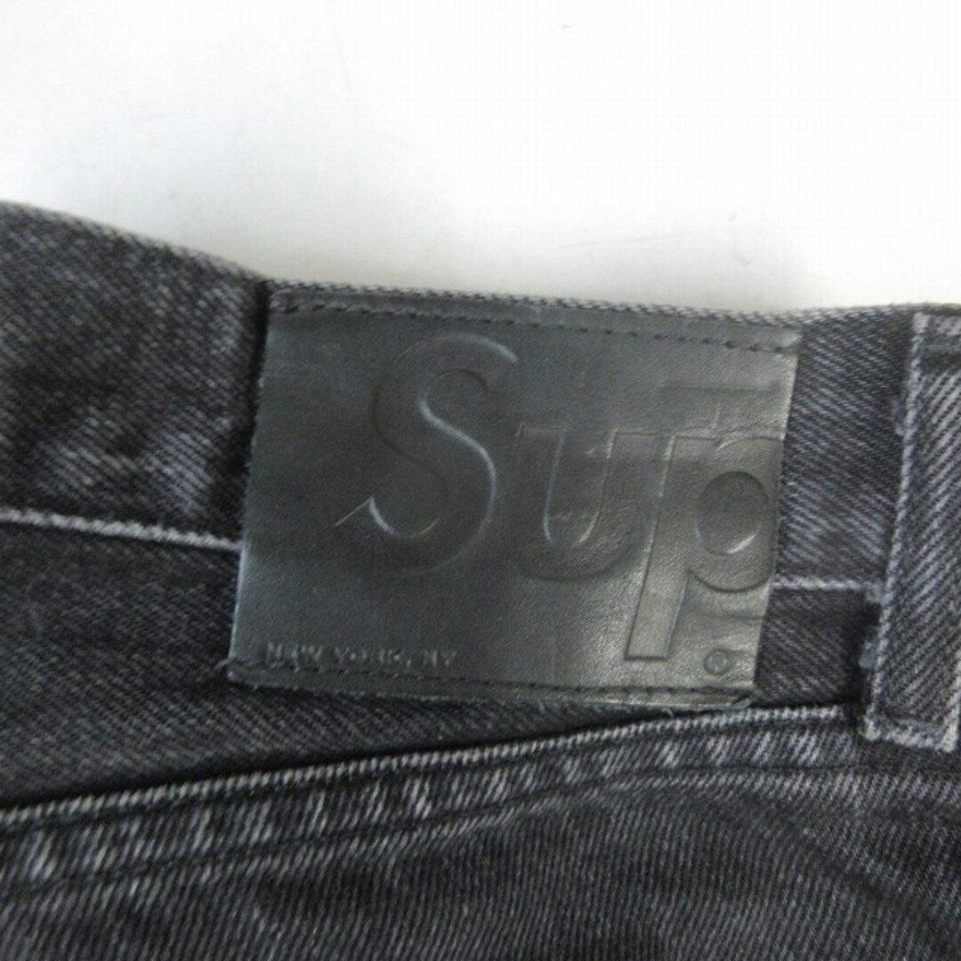 Supreme USA Black Denim Jeans Straight W32 Approx M IBO59 Supreme USA Black Denim Jeans Straight W32 Approx M IBO59