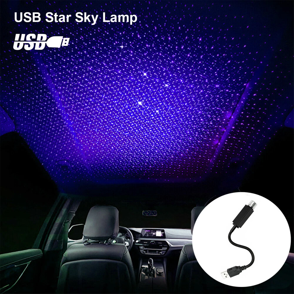 Blue USB Car Interior Atmosphere Star Sky Lamp Ambient Star Light