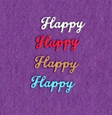 HAPPY 5 die cuts scrapbook cards