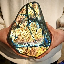 4.95LB Natural Labrador moonstone quartz free form mineral specimen 2.25kg