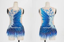 IceSkating Dress Girls Custom Figure Skatin /Gymnastics Women Competition Blue