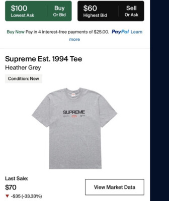 supreme Est 1994 tee (Large) | eBay