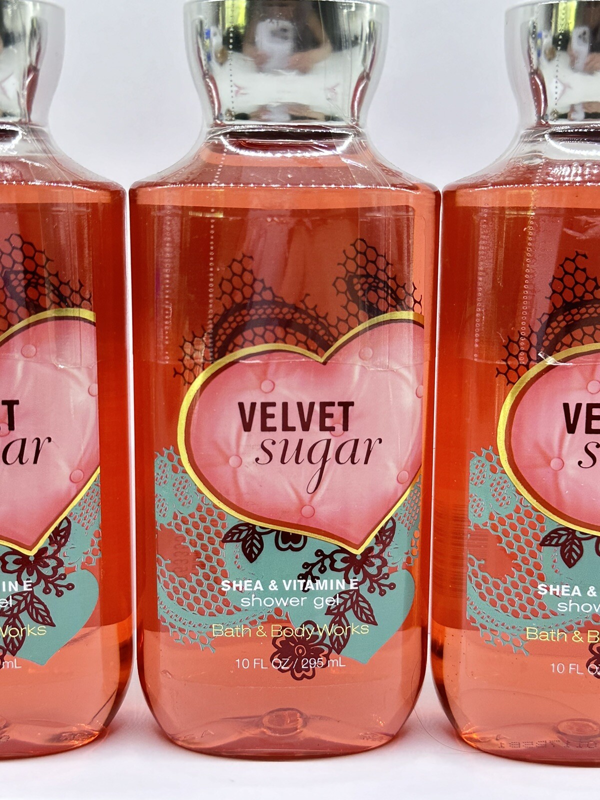 3 Bath & Body Works Velvet Sugar Shower Gel w/Shea & Vitamin E Retired