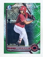 Braylin Minier 2022 Bowman Chrome Green Shimmer Refractor 1st /99 #BCP-93 Reds